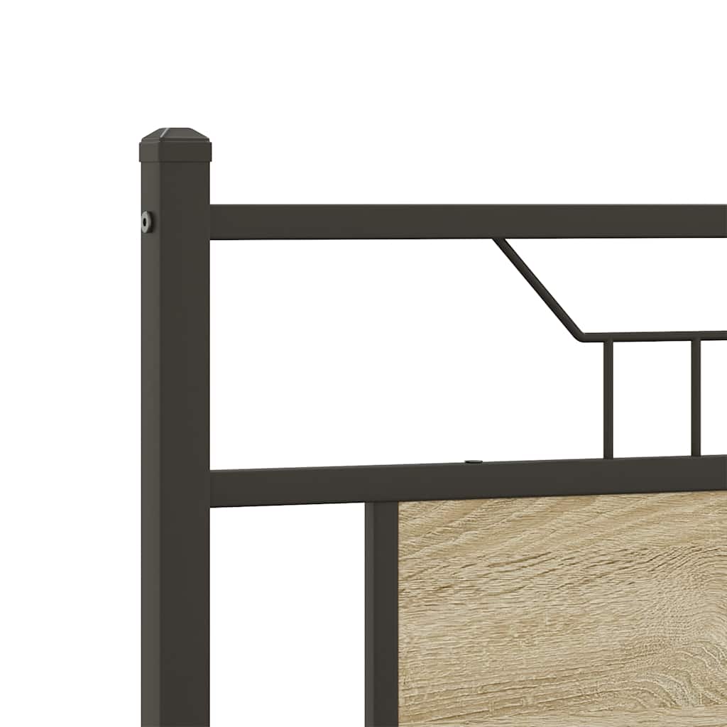 Bed Frame without Mattress Sonoma Oak 137x190 cm Engineered Wood