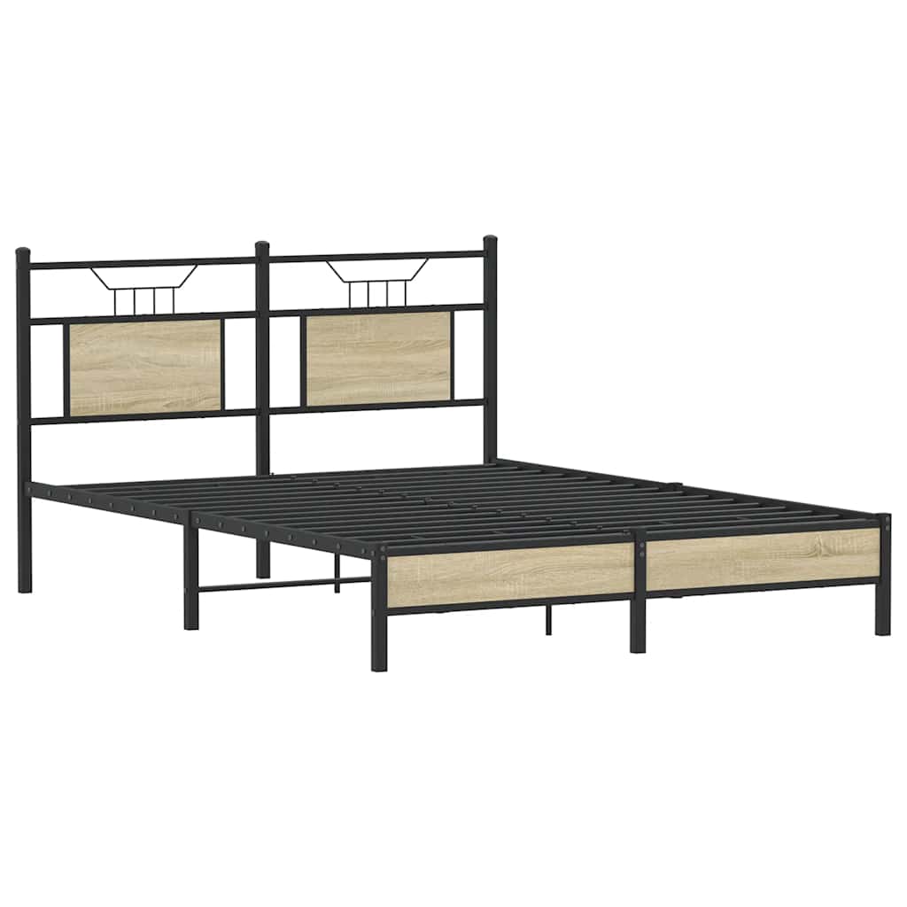 Bed Frame without Mattress Sonoma Oak 140x190 cm Engineered Wood