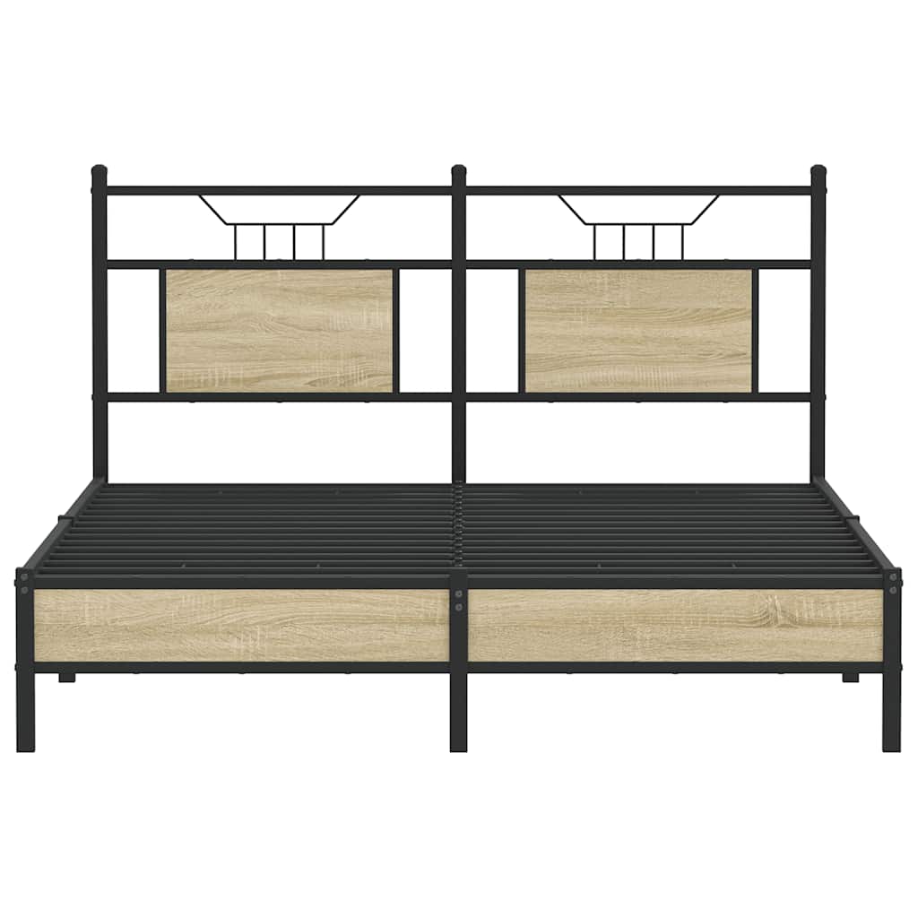 Bed Frame without Mattress Sonoma Oak 140x190 cm Engineered Wood