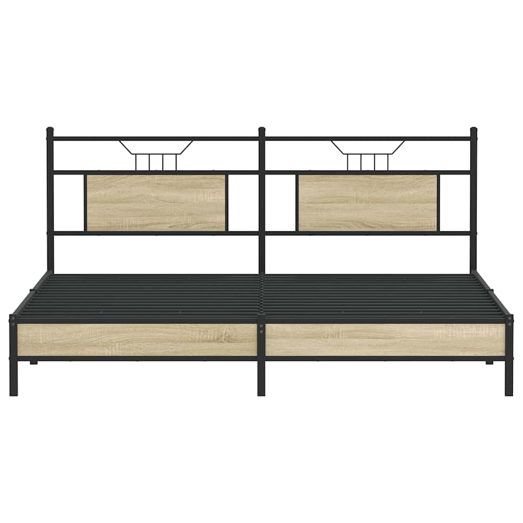 Bed Frame without Mattress Sonoma Oak 183x203 cm Engineered Wood