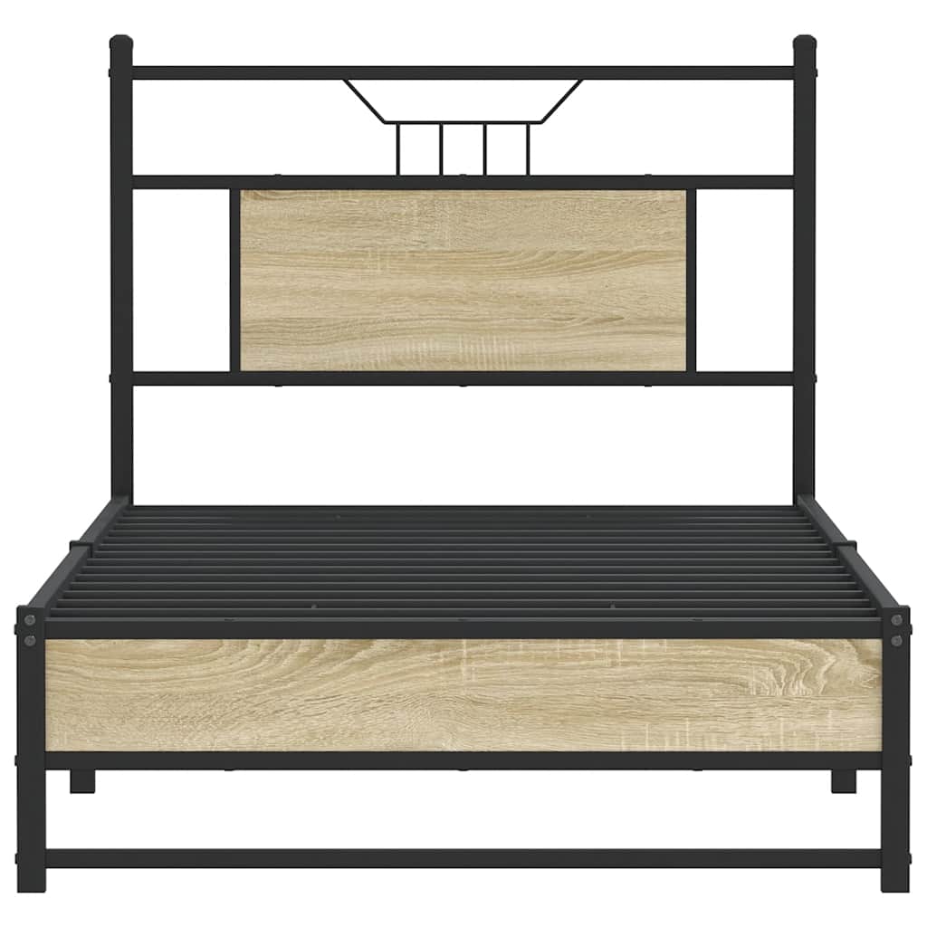 Bed Frame without Mattress Sonoma Oak 90x200 cm Engineered Wood