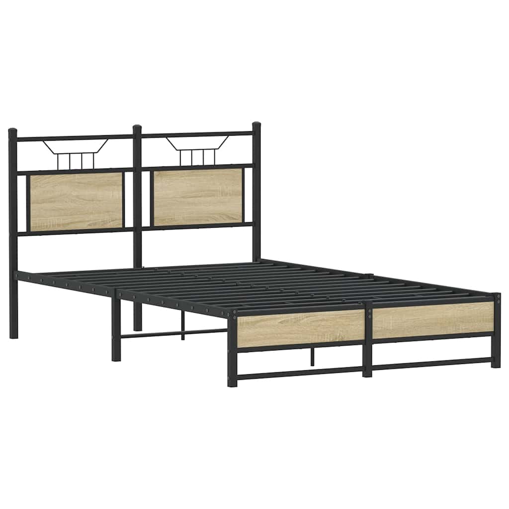 Bed Frame without Mattress Sonoma Oak 120x190 cm Small Double Engineered Wood