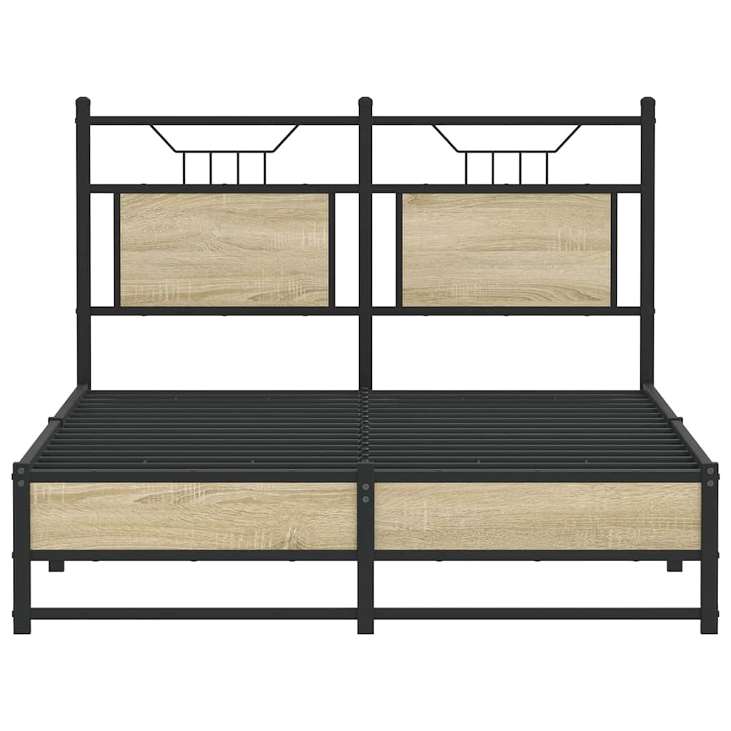 Bed Frame without Mattress Sonoma Oak 120x190 cm Small Double Engineered Wood