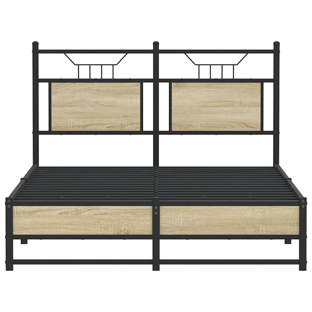 Bed Frame without Mattress Sonoma Oak 120x200 cm Engineered Wood