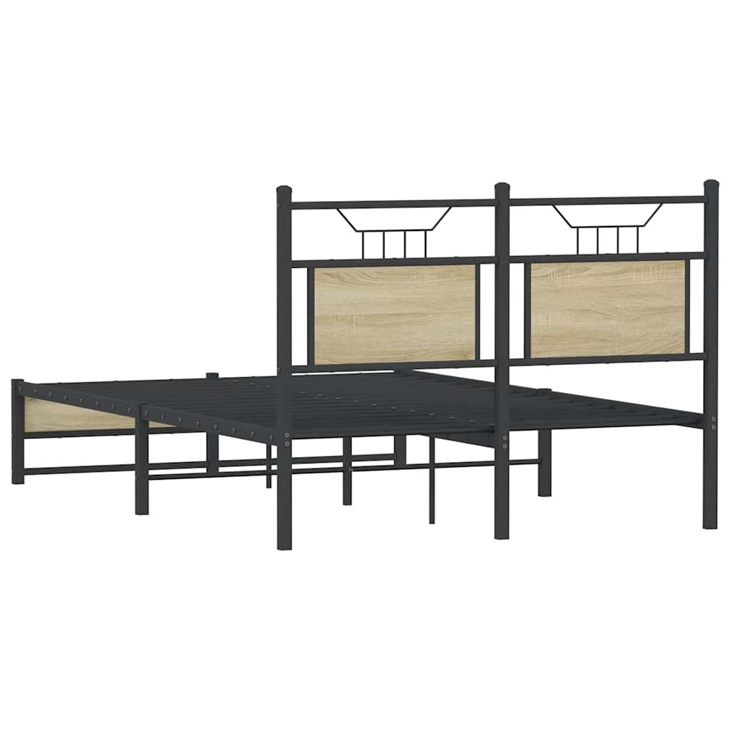 Bed Frame without Mattress Sonoma Oak 120x200 cm Engineered Wood