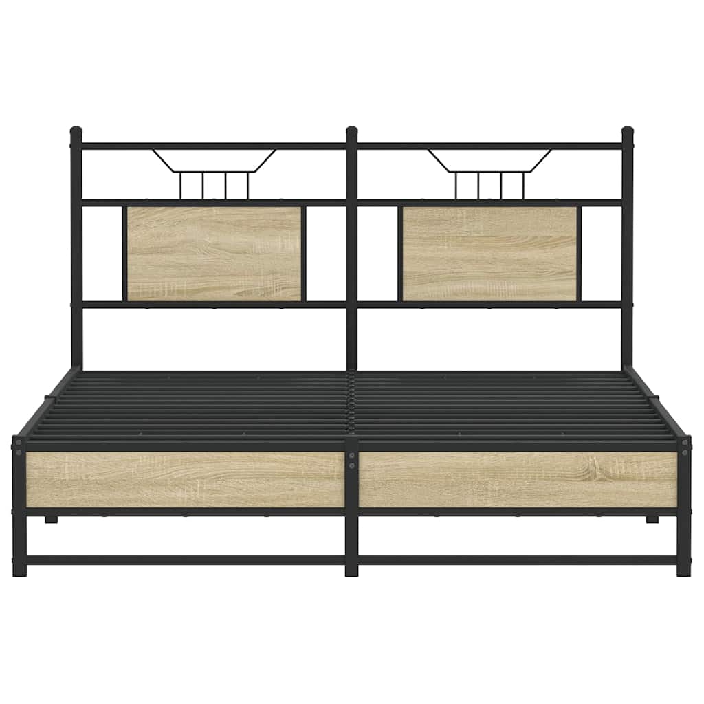 Bed Frame without Mattress Sonoma Oak 140x190 cm Engineered Wood