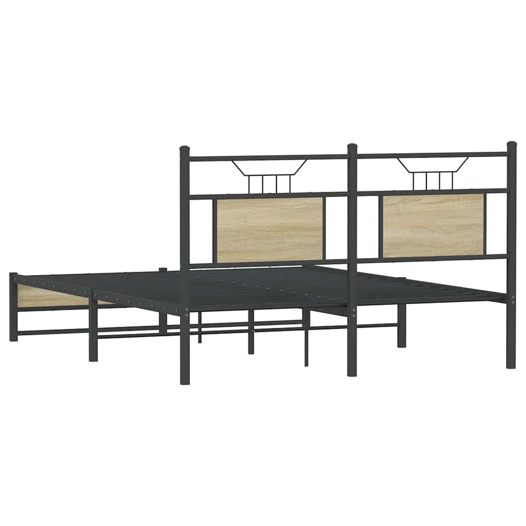 Bed Frame without Mattress Sonoma Oak 140x200 cm Engineered Wood
