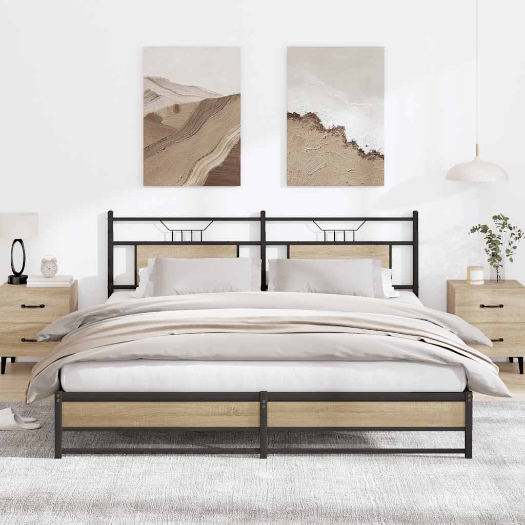 Bed Frame without Mattress Sonoma Oak 160x200 cm Engineered Wood