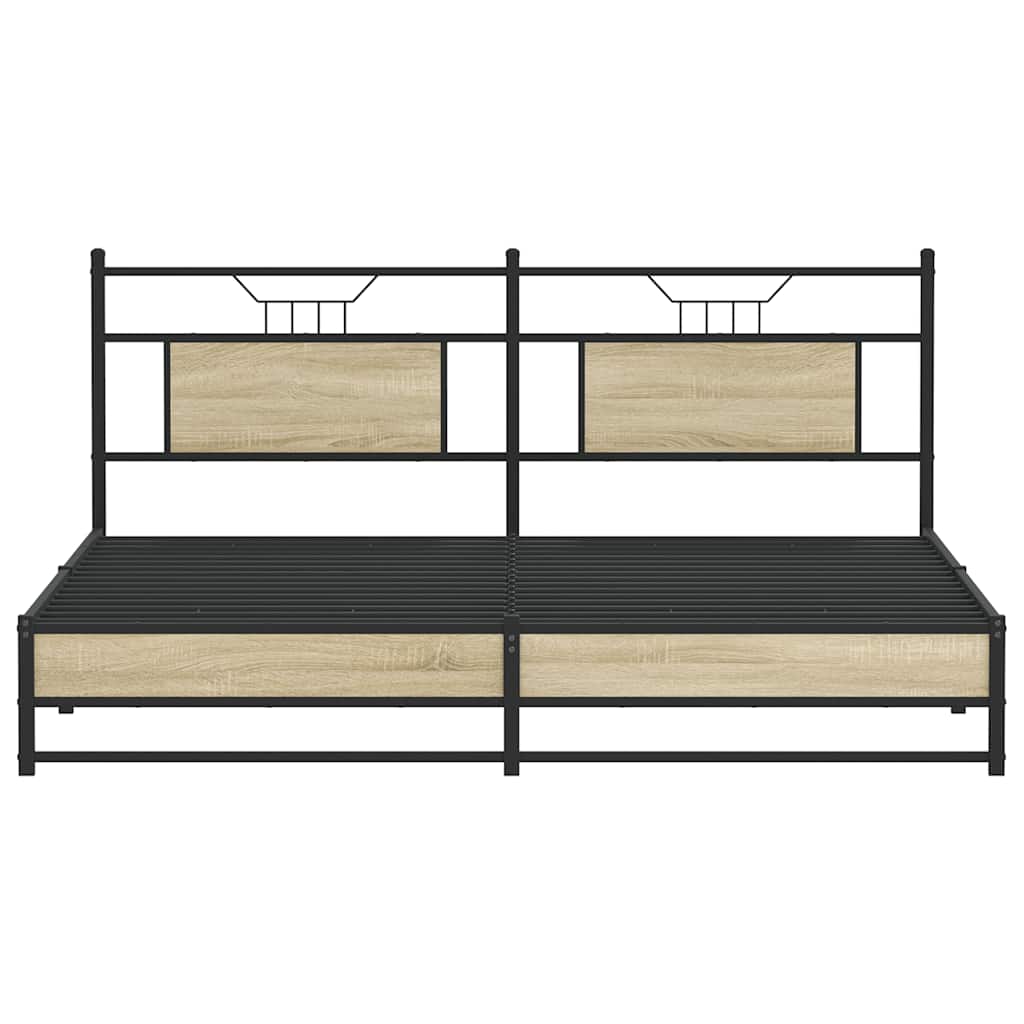 Bed Frame without Mattress Sonoma Oak 160x200 cm Engineered Wood