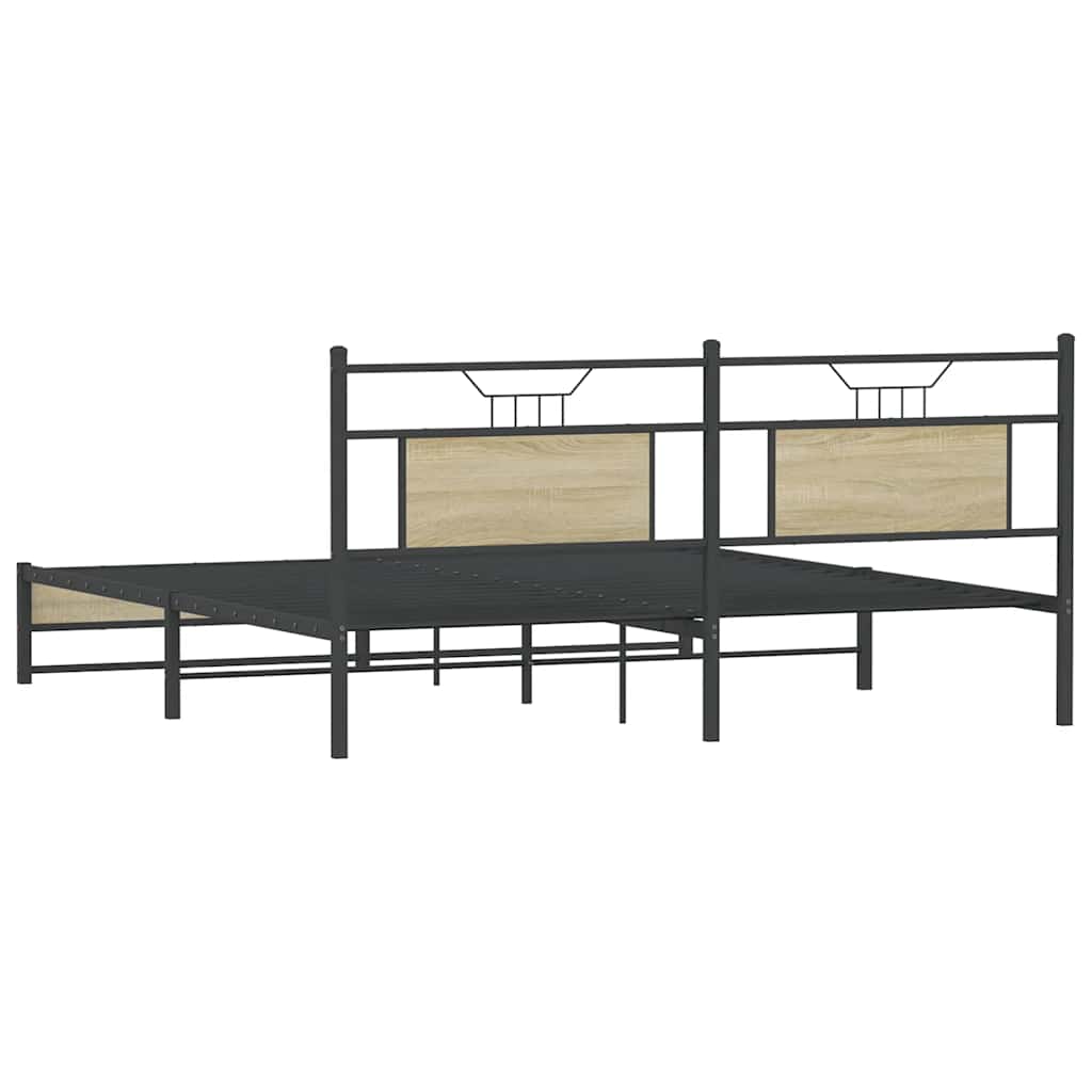 Bed Frame without Mattress Sonoma Oak 160x200 cm Engineered Wood