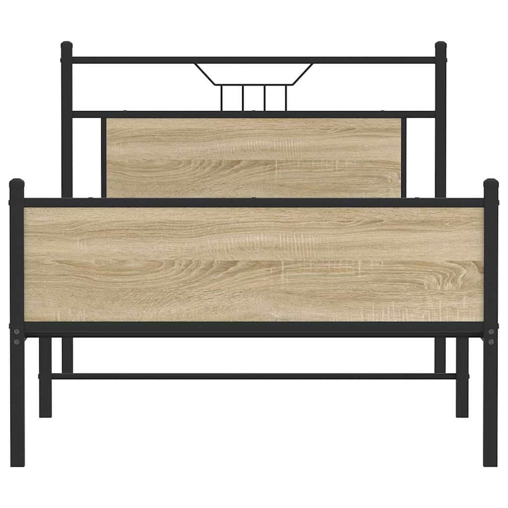 Bed Frame without Mattress Sonoma Oak 100x190 cm Engineered Wood