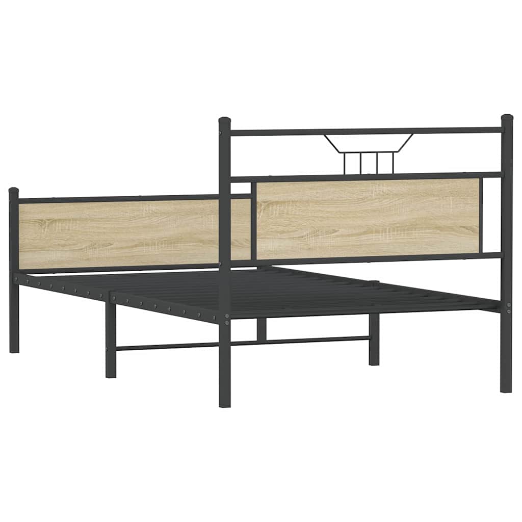 Bed Frame without Mattress Sonoma Oak 100x190 cm Engineered Wood