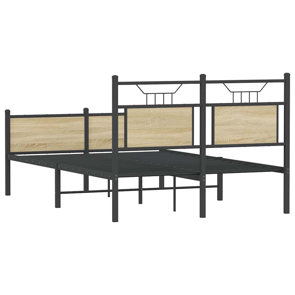 Bed Frame without Mattress Sonoma Oak 120x200 cm Engineered Wood
