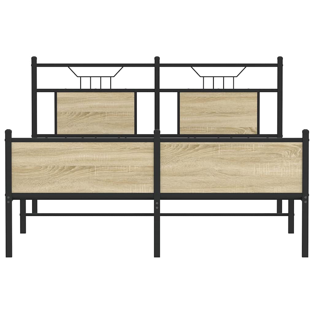 Bed Frame without Mattress Sonoma Oak 137x190 cm Engineered Wood