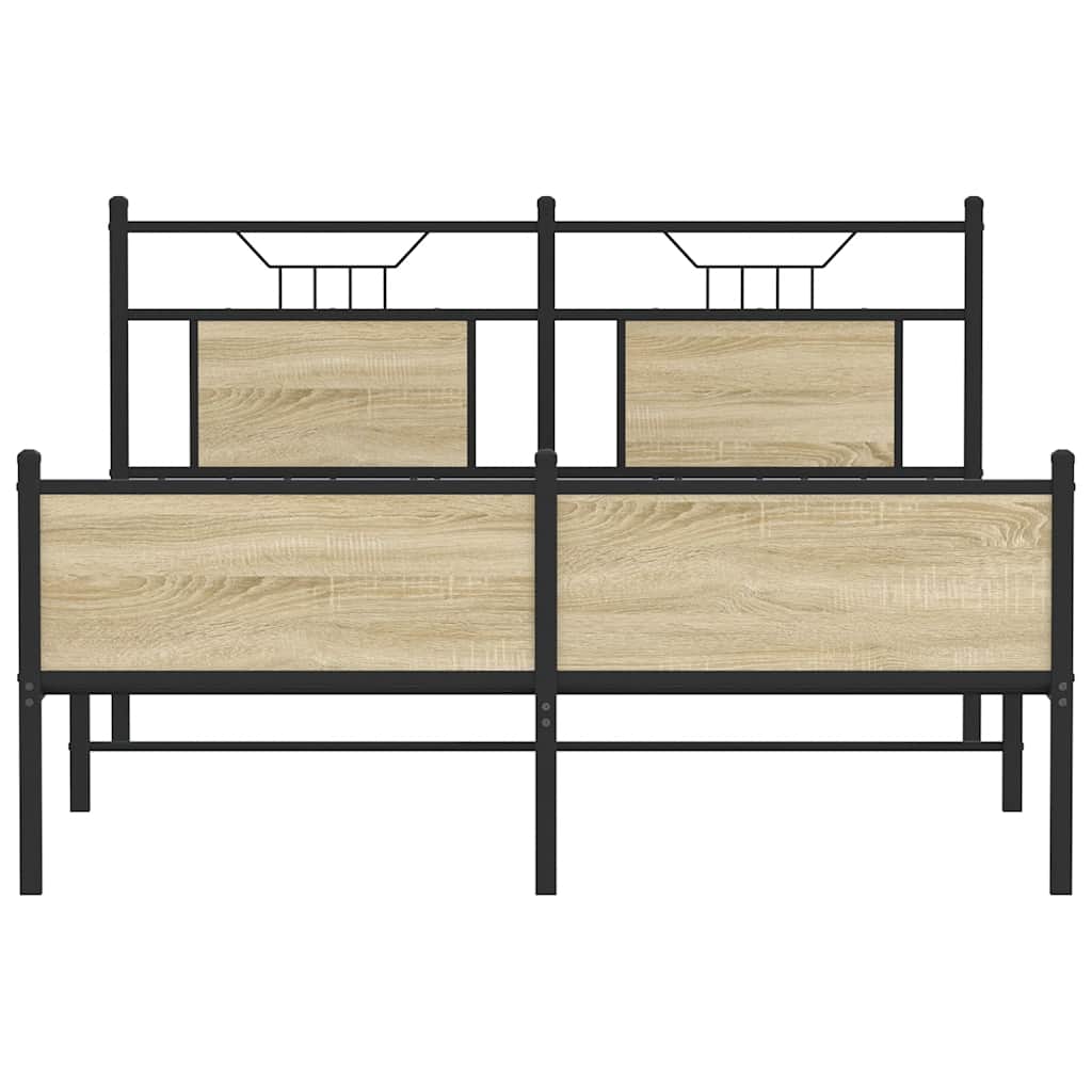 Bed Frame without Mattress Sonoma Oak 140x190 cm Engineered Wood