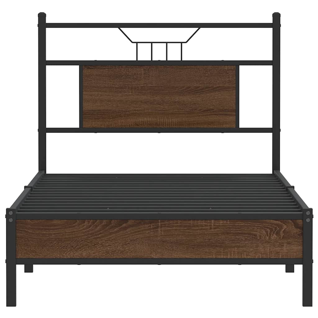 Bed Frame without Mattress Brown Oak 80x200 cm Engineered Wood