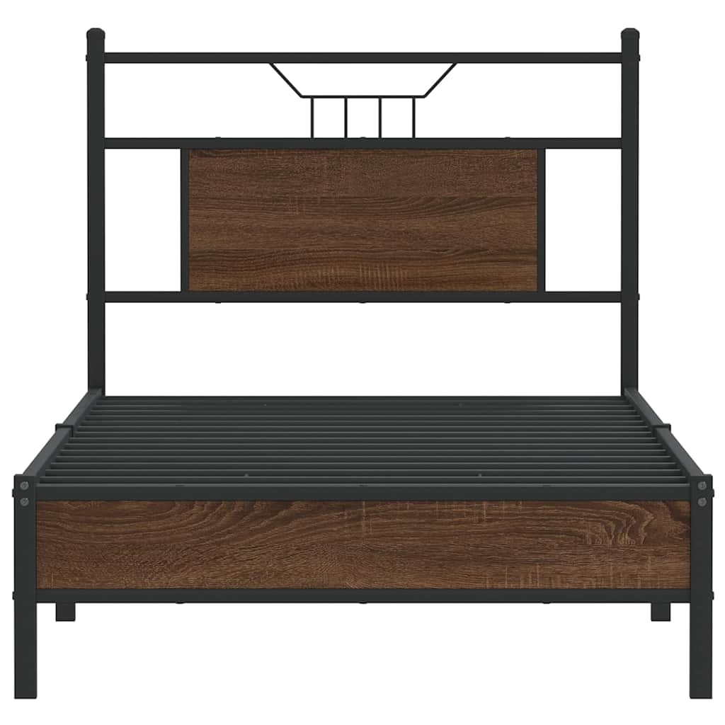 Bed Frame without Mattress Brown Oak 90x200 cm Engineered Wood
