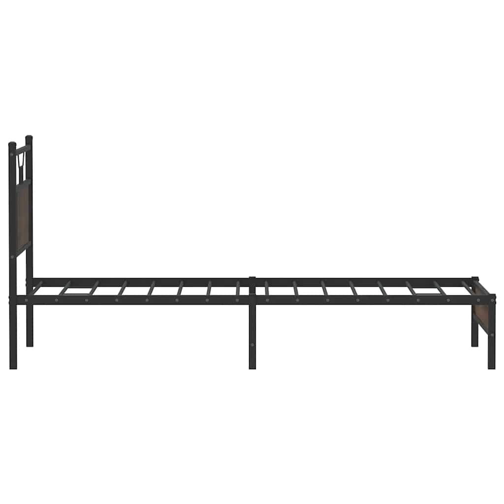 Bed Frame without Mattress Brown Oak 90x200 cm Engineered Wood