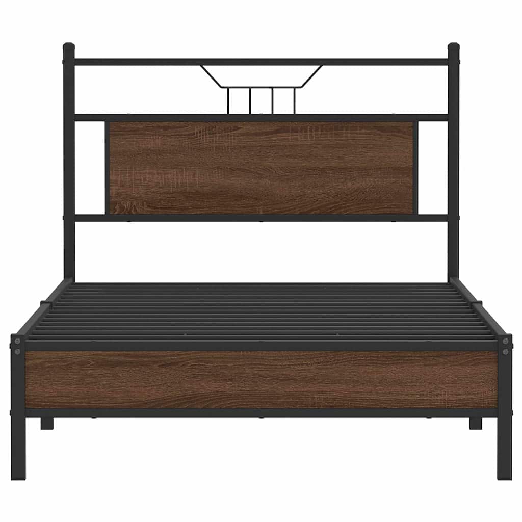 Bed Frame without Mattress Brown Oak 107x203 cm Engineered Wood