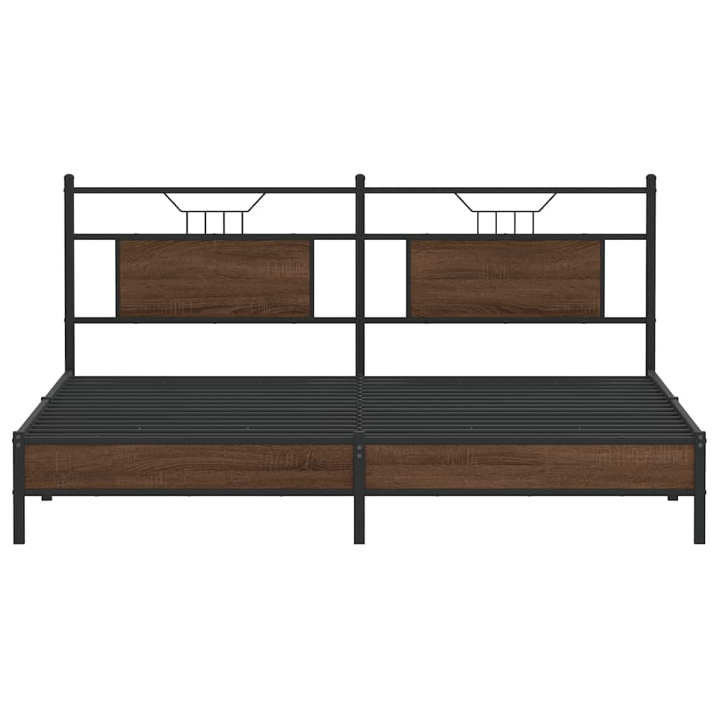 Bed Frame without Mattress Brown Oak 183x213 cm Engineered Wood