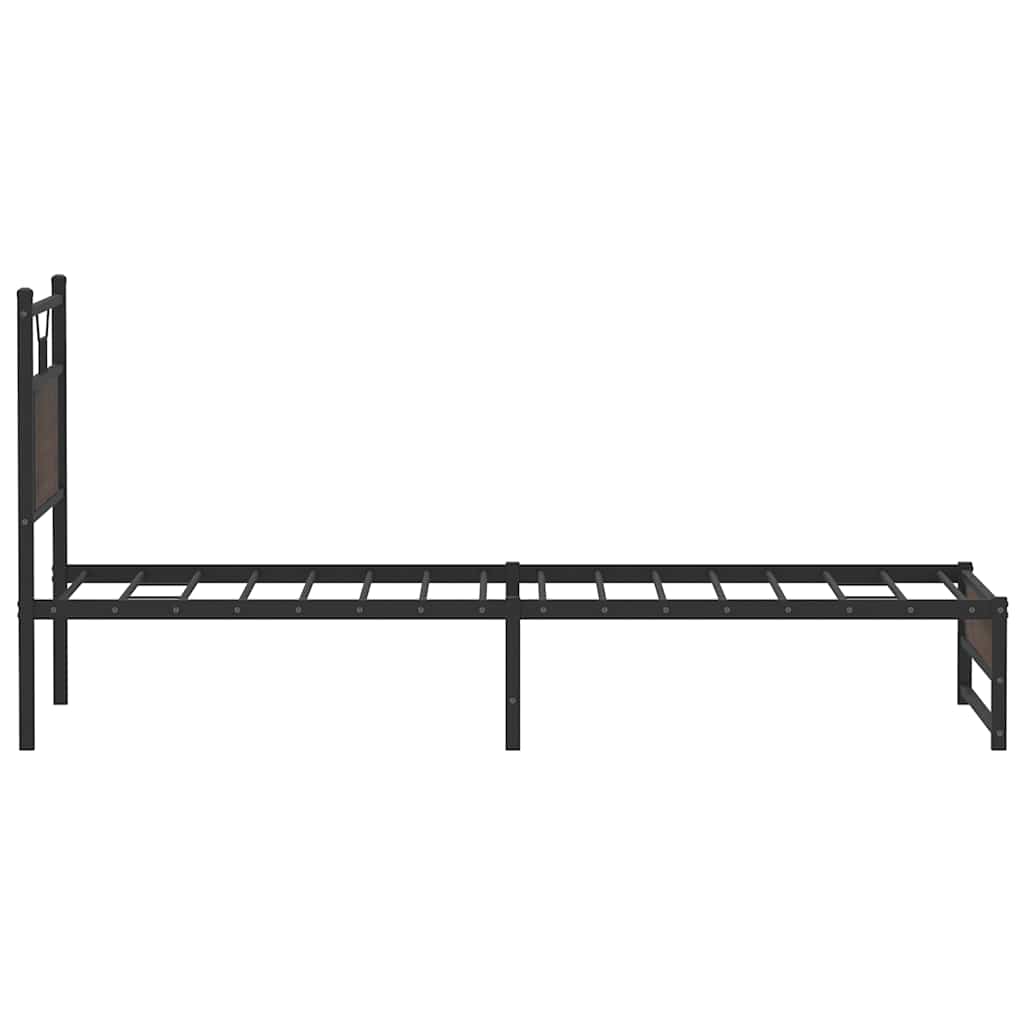Bed Frame without Mattress Brown Oak 90x200 cm Engineered Wood