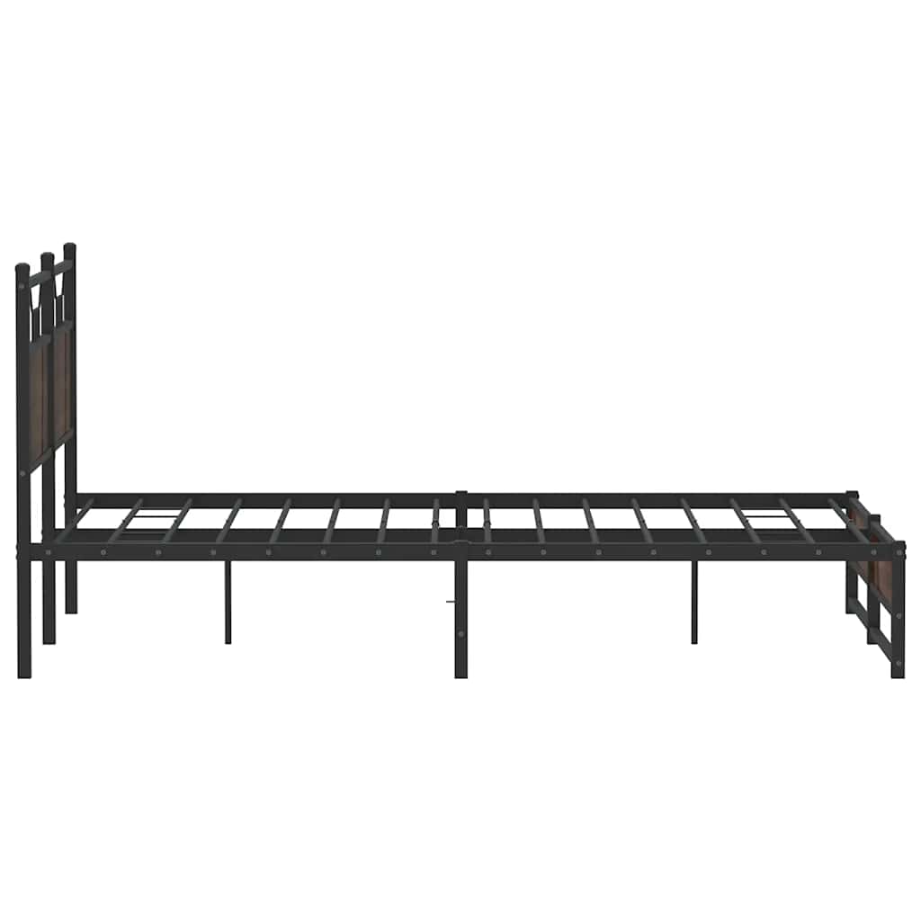 Bed Frame without Mattress Brown Oak 150x200 cm King Size Engineered Wood