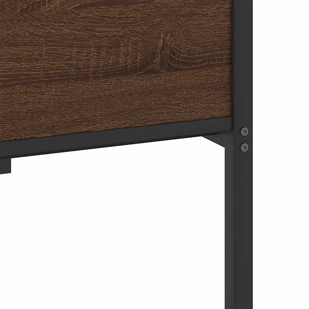Bed Frame without Mattress Brown Oak 107x203 cm Engineered Wood