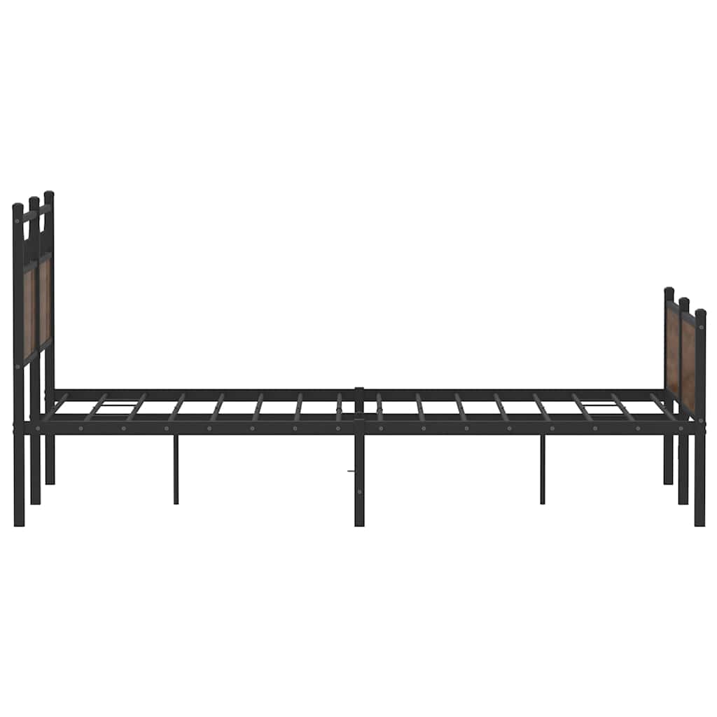Bed Frame without Mattress Brown Oak 120x190 cm Small Double Engineered Wood