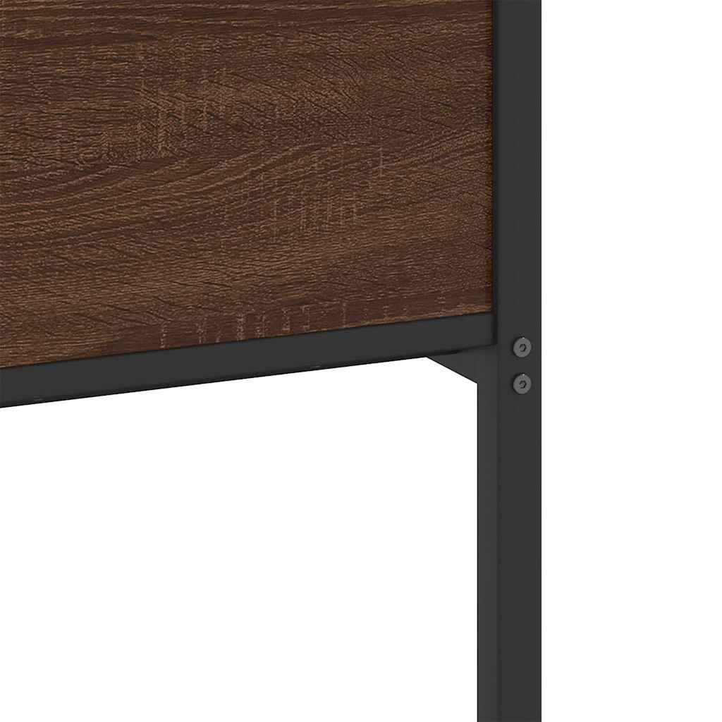 Bed Frame without Mattress Brown Oak 140x200 cm Engineered Wood