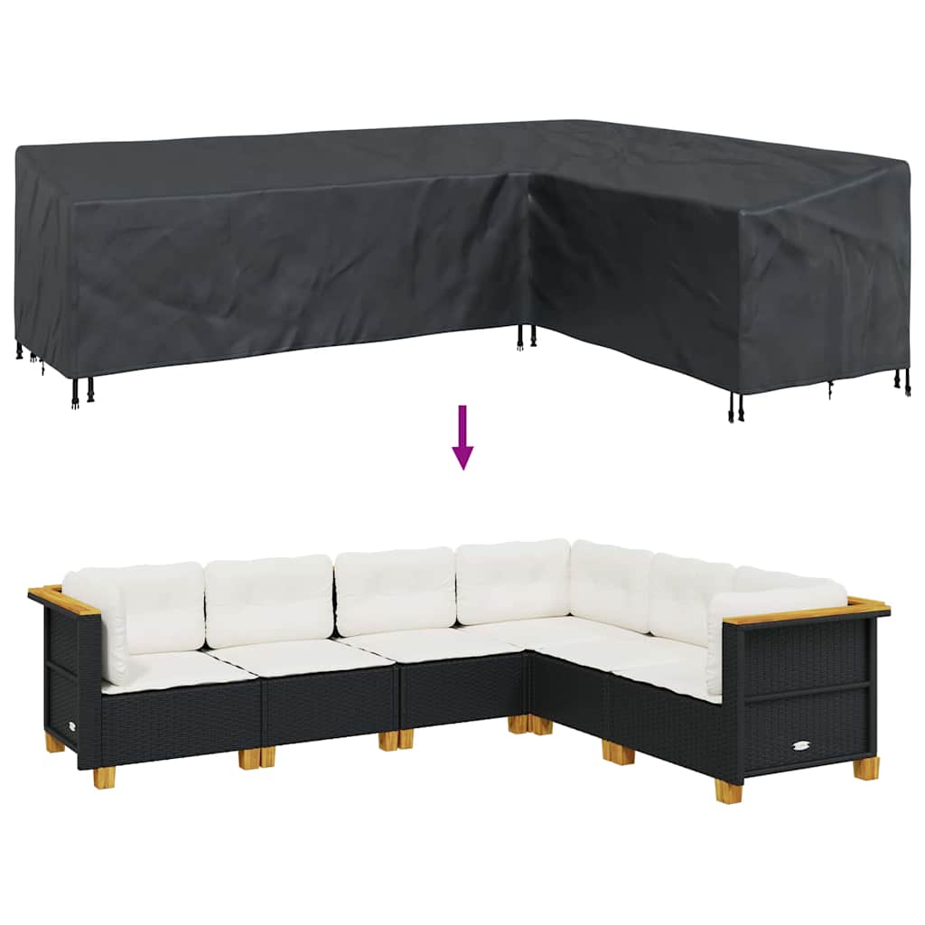 Outdoor Furniture Cover Black 286 x 222 x 80 cm 420D fabric