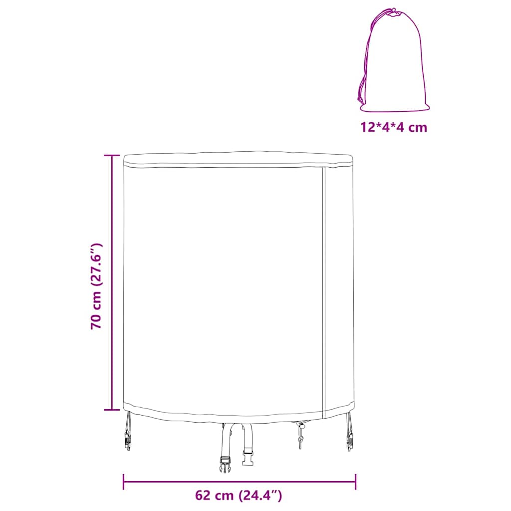 Outdoor Furniture Cover 62 x 62 x 70 cm 600D Oxford Fabric