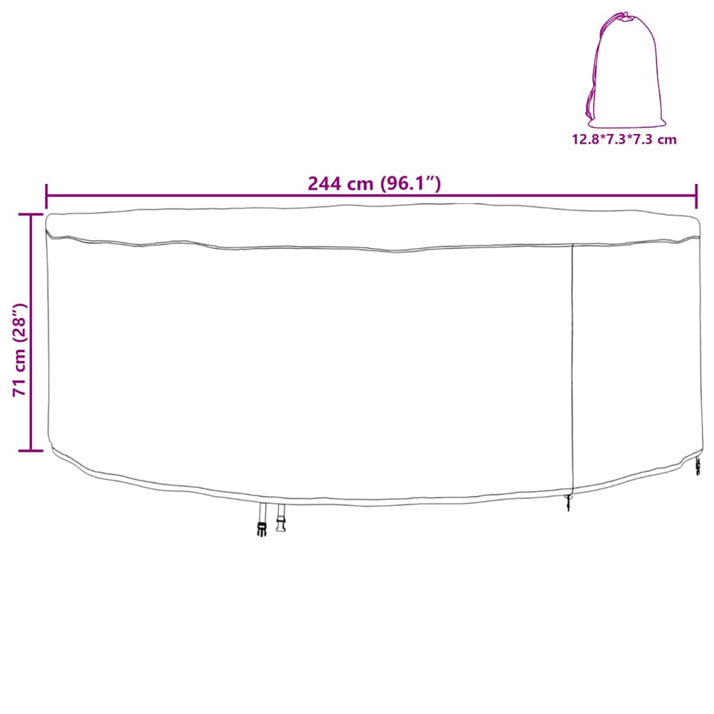 Outdoor Furniture Cover 244 x 244 x 71 cm 420D oxford fabric