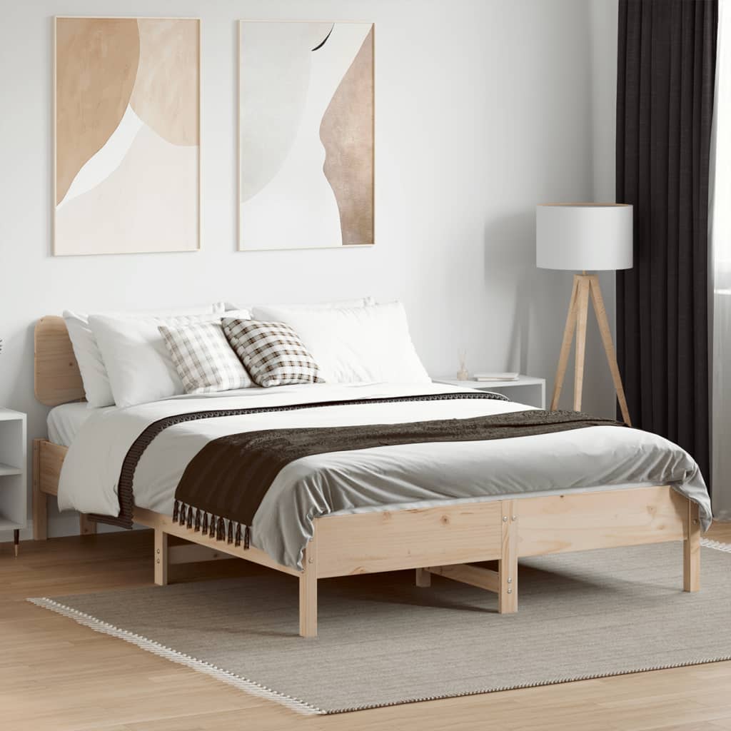 Bed Frame without Mattress 120x200 cm Solid Wood Pine