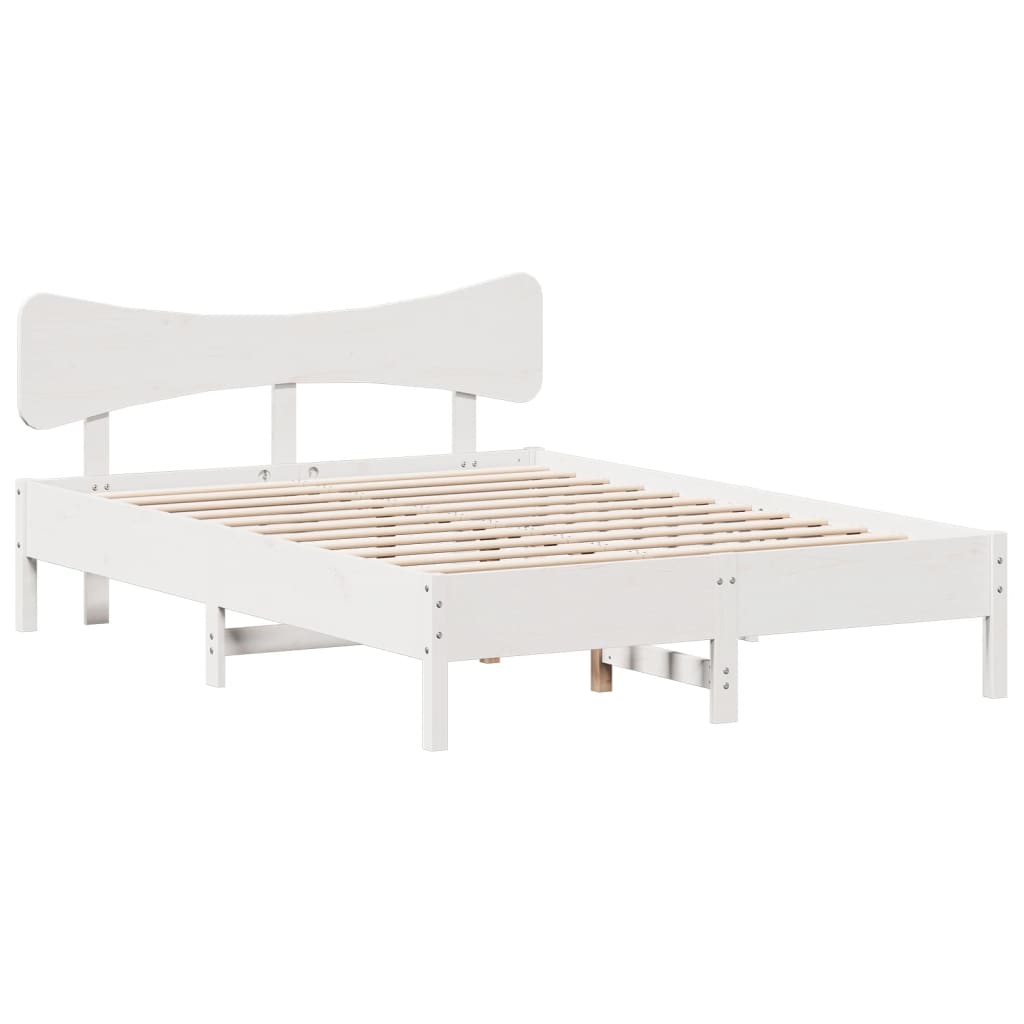 Bed Frame without Mattress White 120x200 cm Solid Wood Pine