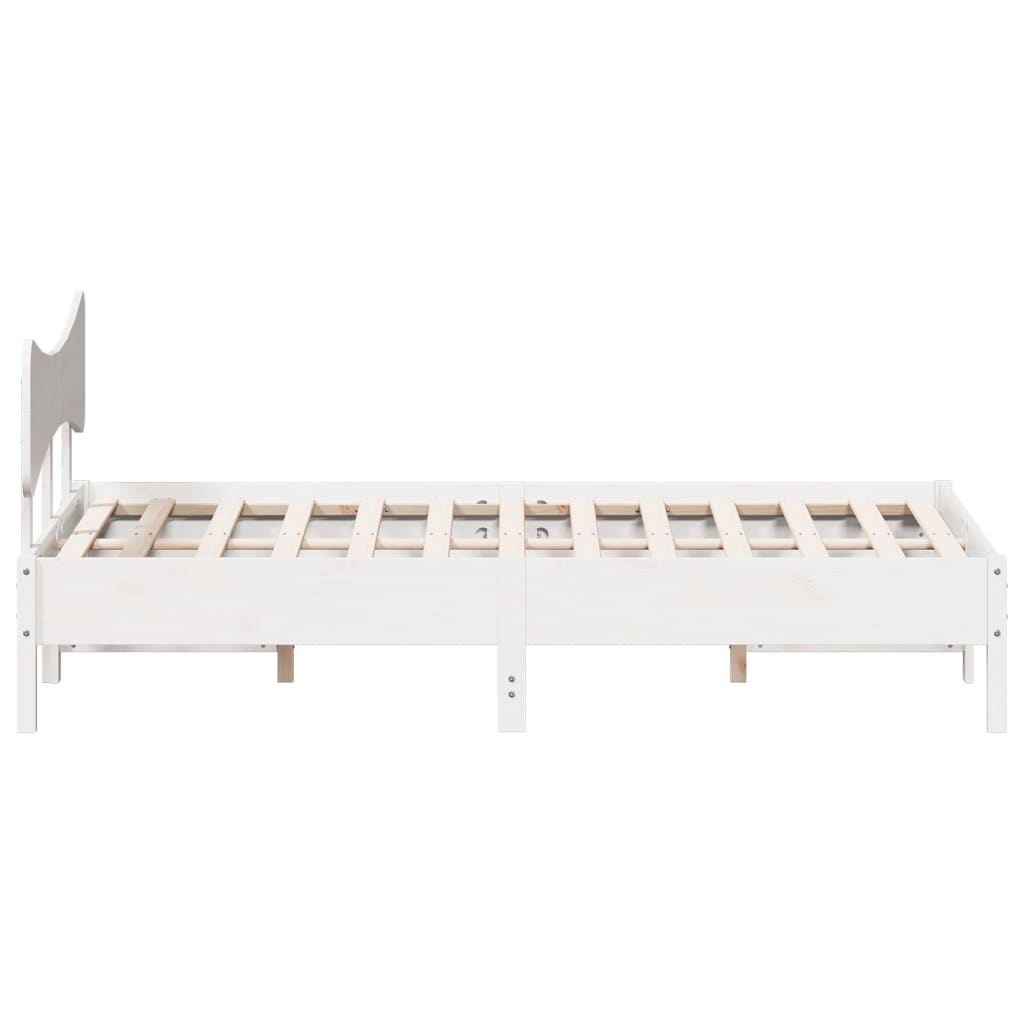 Bed Frame without Mattress White 120x200 cm Solid Wood Pine