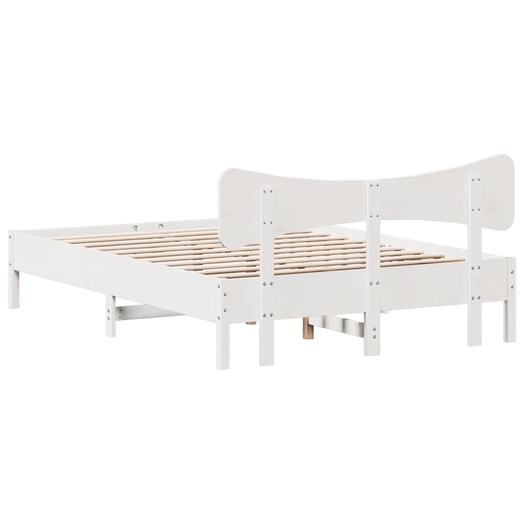 Bed Frame without Mattress White 120x200 cm Solid Wood Pine
