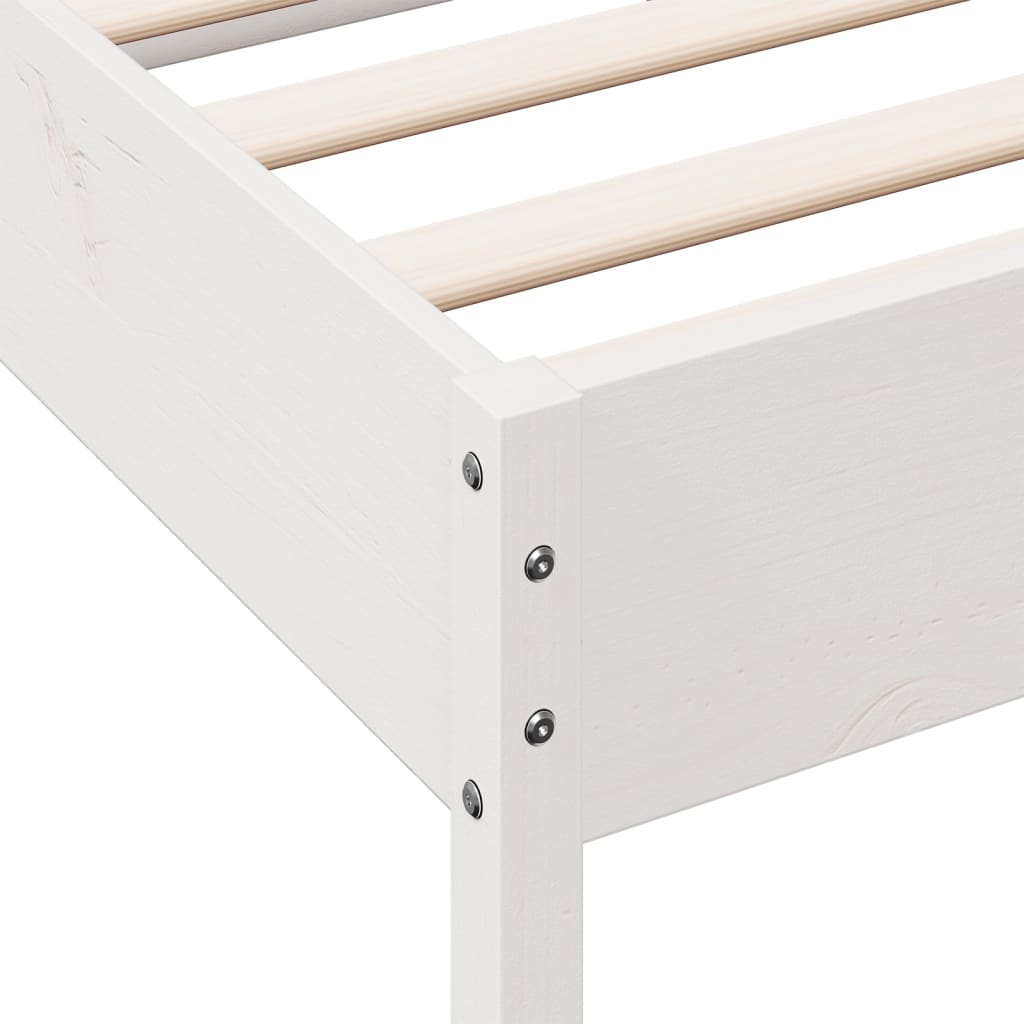 Bed Frame without Mattress White 120x200 cm Solid Wood Pine