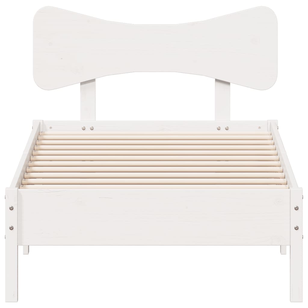 Bed Frame without Mattress White 100x200 cm Solid Wood Pine