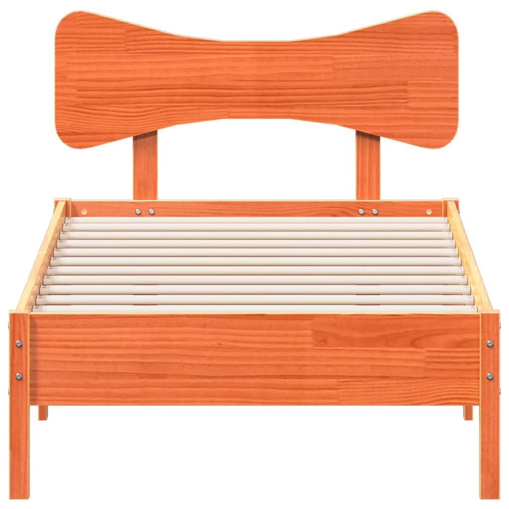 Bed Frame without Mattress Wax Brown 100x200 cm Solid Wood Pine
