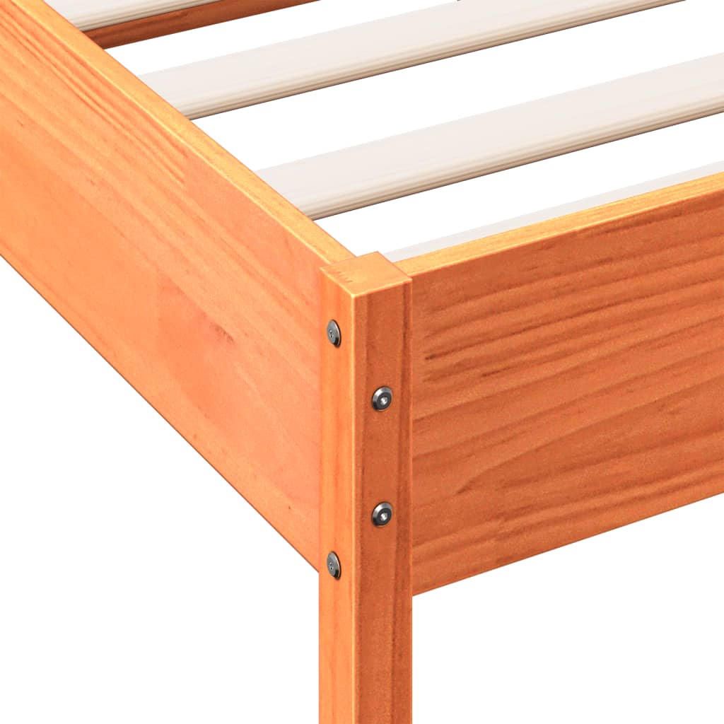 Bed Frame without Mattress Wax Brown 100x200 cm Solid Wood Pine
