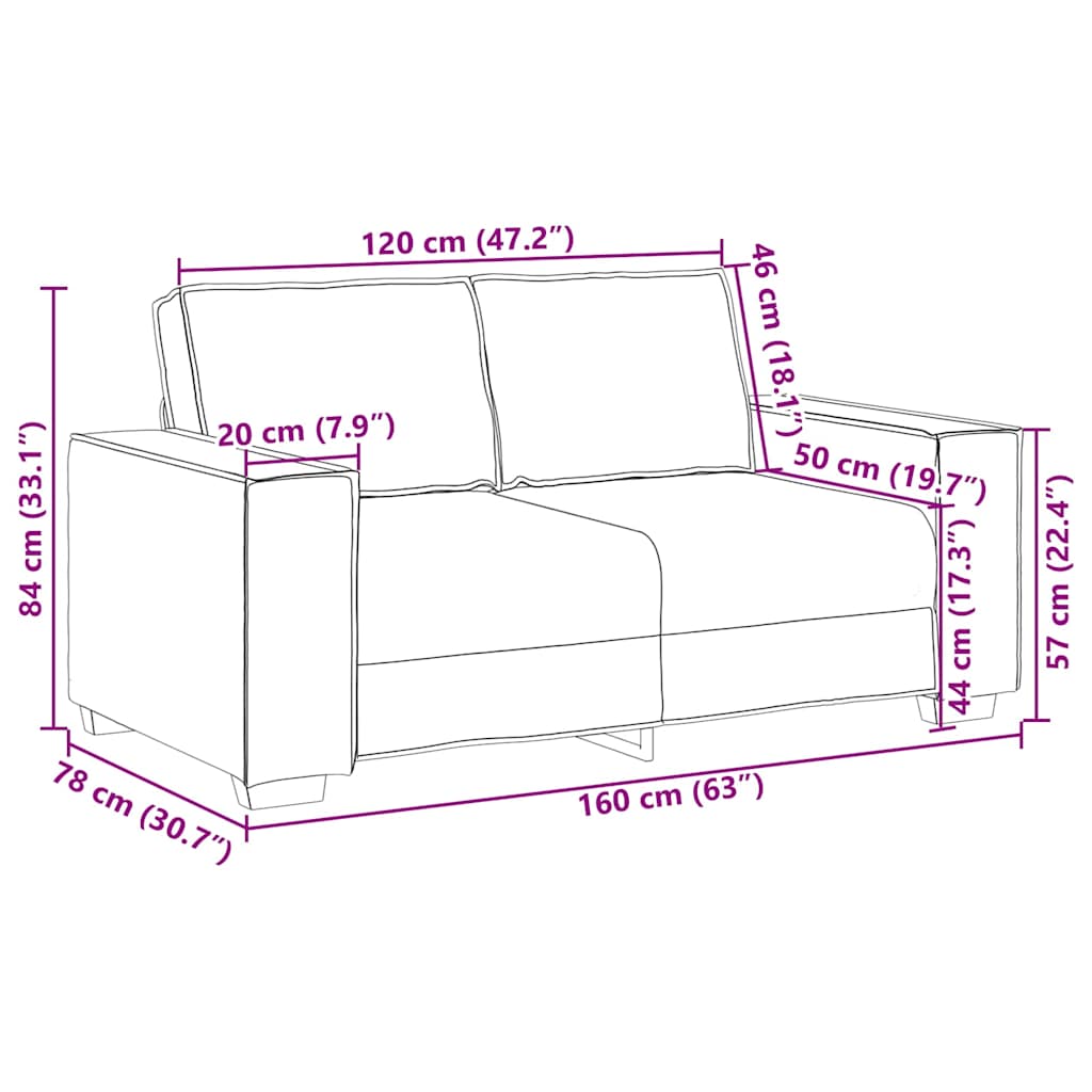 Sofa Chair Grey 160 x 78 x 84 cm Artificial Leather