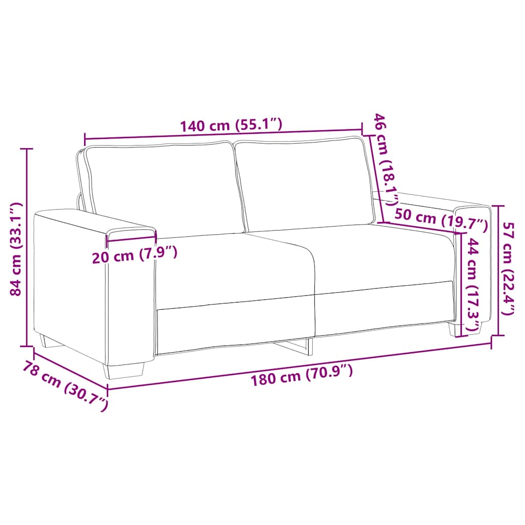 Sofa Chair Wine Red 180 x 78 x 84 cm Artificial Leather