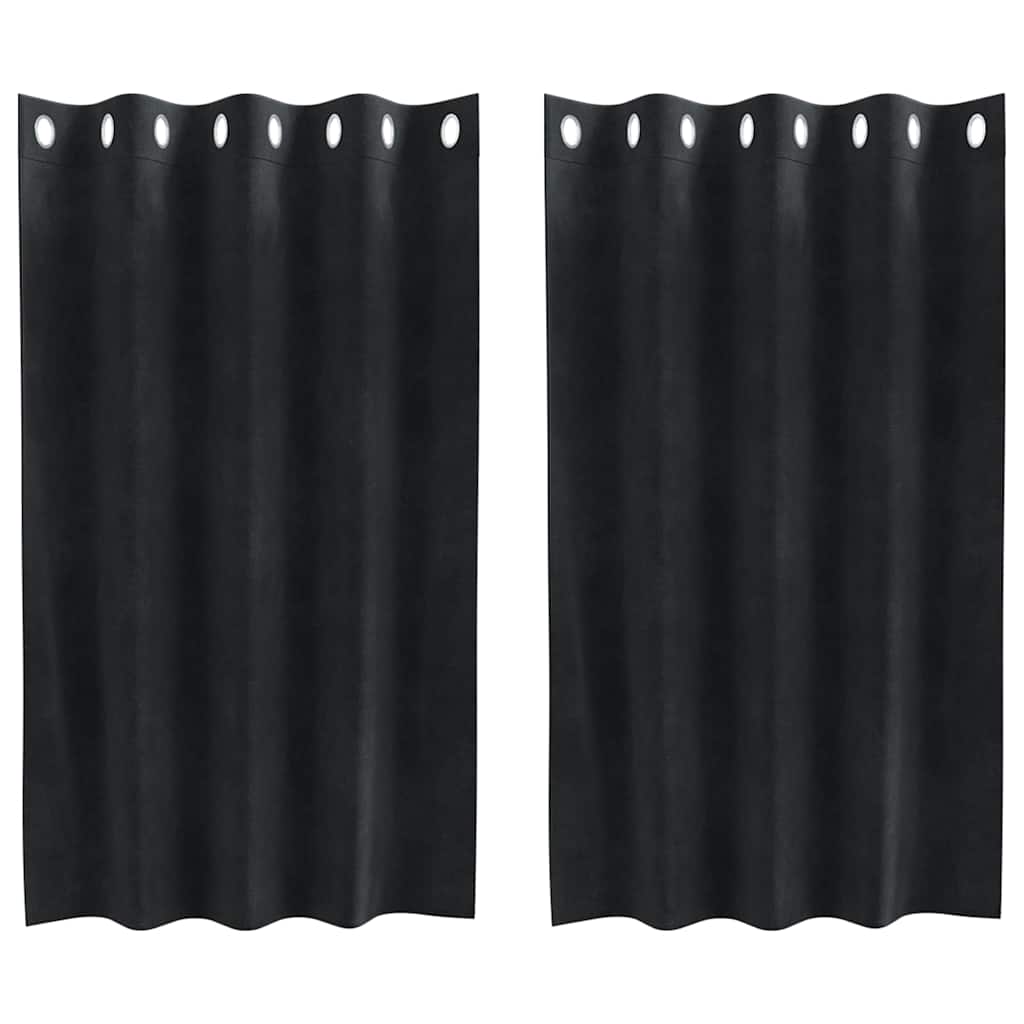 Curtains with Curtains 2 pcs Black 140 x 140 cm Velvet