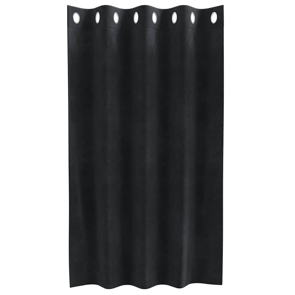 Curtains with Curtains 2 pcs Black 140 x 140 cm Velvet