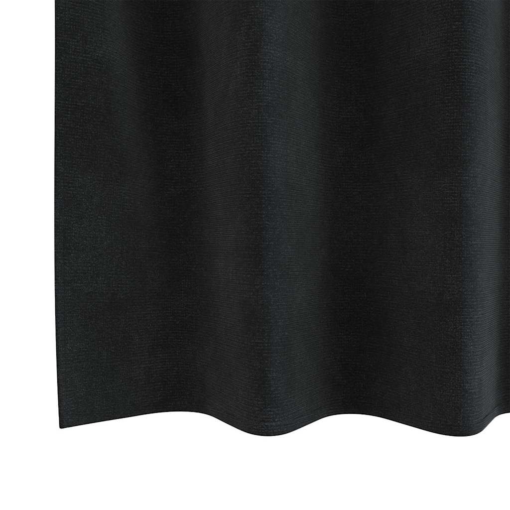 Curtains with Curtains 2 pcs Black 140 x 175 cm Velvet