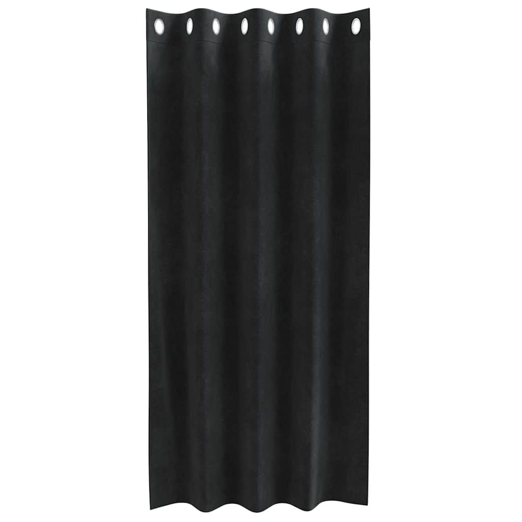 Curtains with Curtains 2 pcs Black 140 x 175 cm Velvet