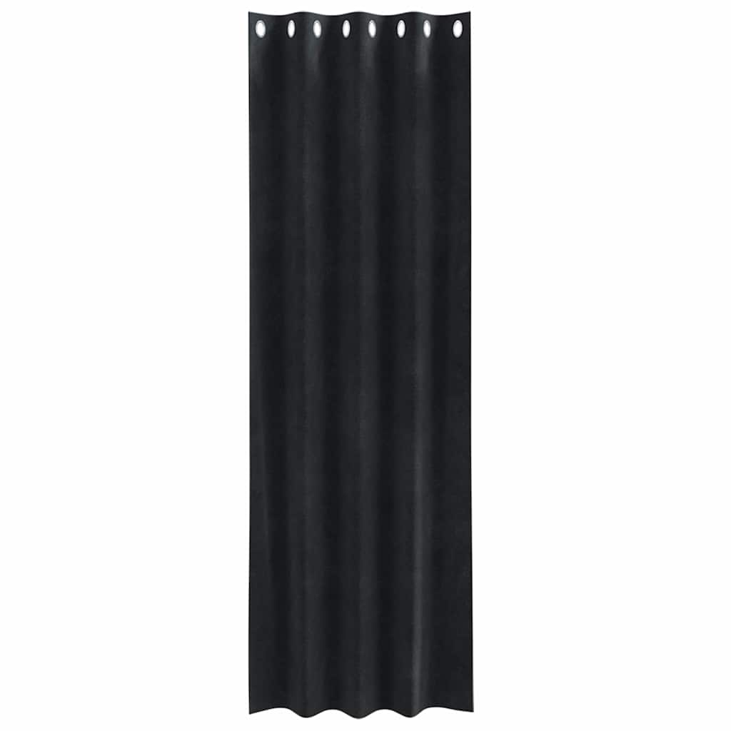 Curtains with Curtains 2 pcs Black 140 x 245 cm Velvet