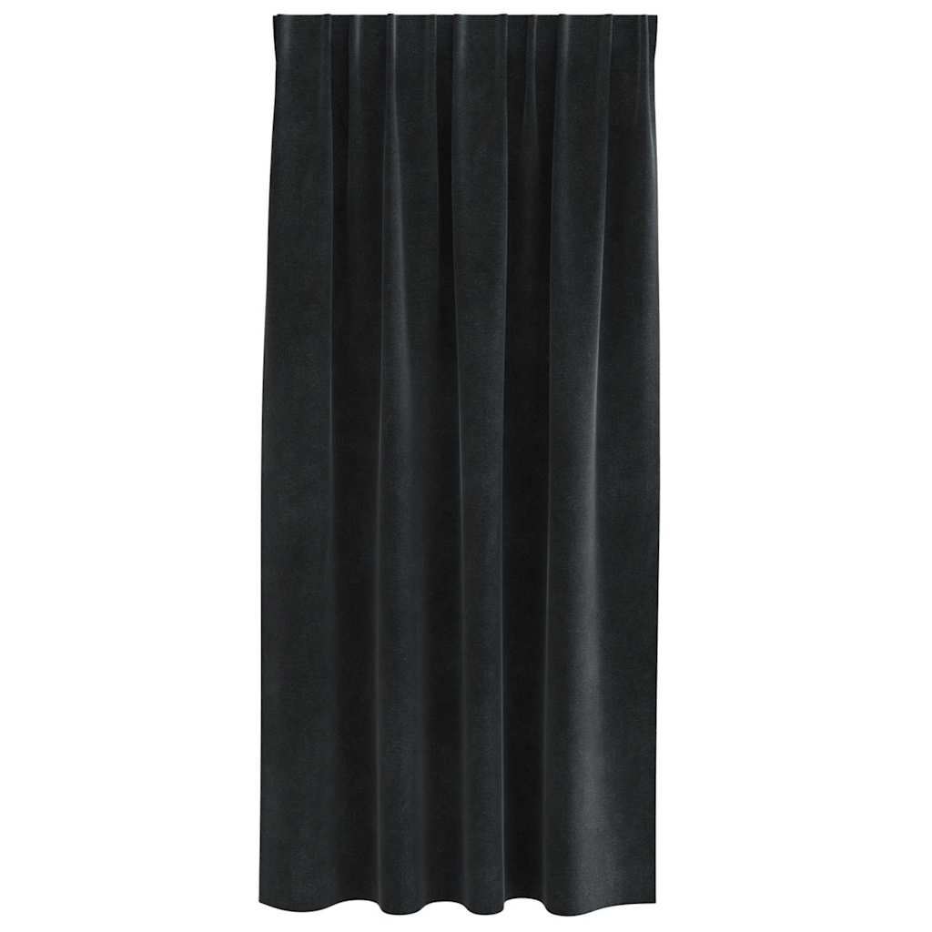 Curtains with Curtains 2 pcs Black 140 x 175 cm Velvet