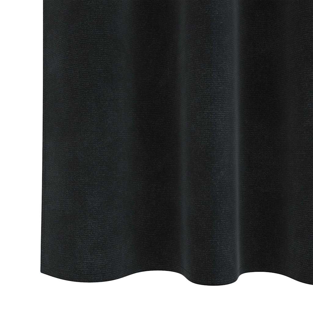 Curtains with Curtains 2 pcs Black 140 x 245 cm Velvet