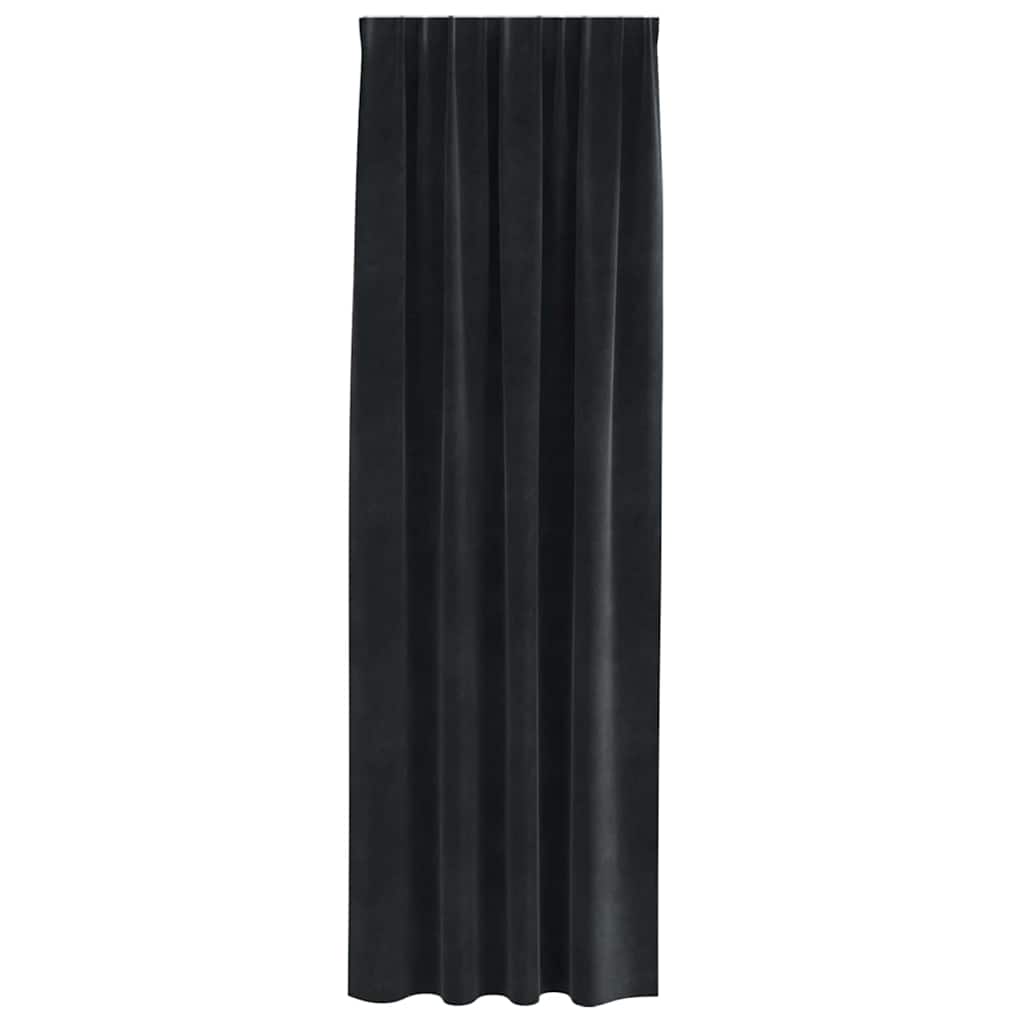 Curtains with Curtains 2 pcs Black 140 x 245 cm Velvet